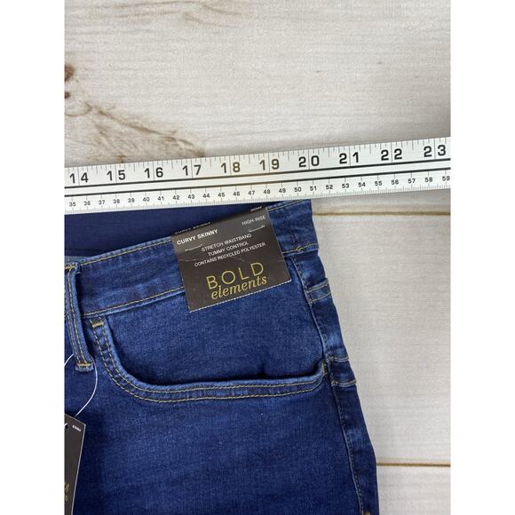 Bold Elements Jeans Women 20W Dark Wash Curvy Skinny Tummy Control Waistband NWT - Picture 4 of 10